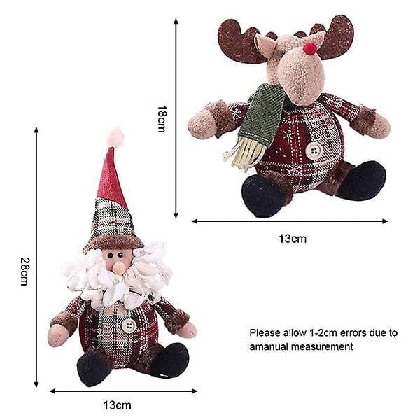 Sød lille julemand snemand rensdyr dukke julepynt gave 3pcs