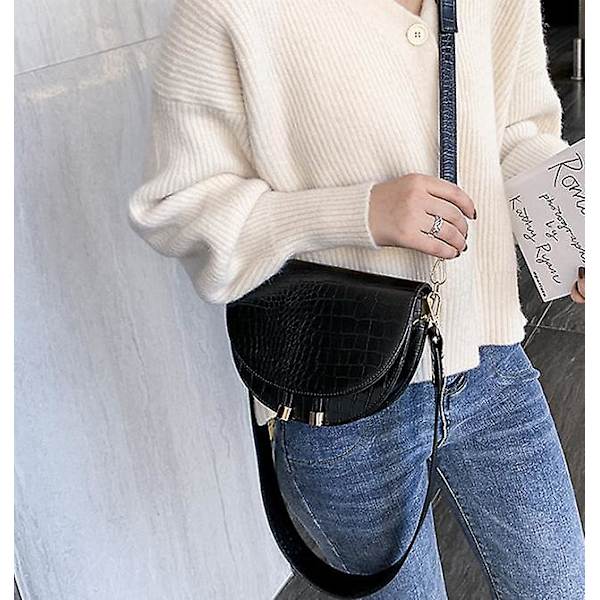 Fashionable dame crossbody taske sadeltasker blødt læder skuldertaske
