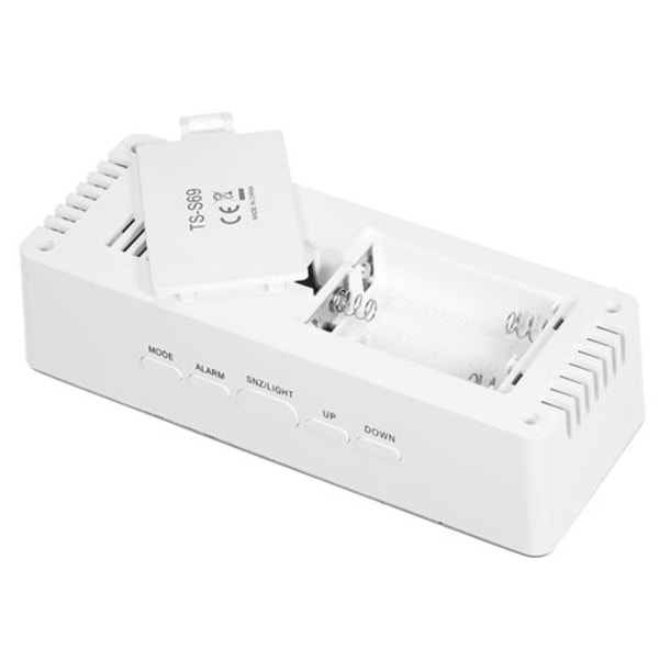 Väckarklocka Multifunktionell Tyst Digital Spegel LED-Klocka Mak