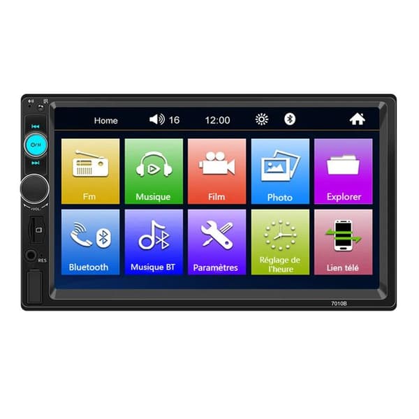 [LCS]SWAREY Bluetooth Carplay Radio med bakkamera 7 tommer touchskærm Mirror Link FM