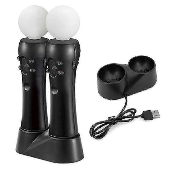 Kompatibel med PS4 VR Dual Oplader - Forbedrede Gaming Controllere til Virtual Reality (Kun Dual Oplader) -HK