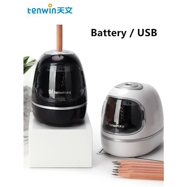 Sliber Sød Mekanisk Usb Batteri Til Børn Skoleartikler Automatisk Elektrisk Blyant Black