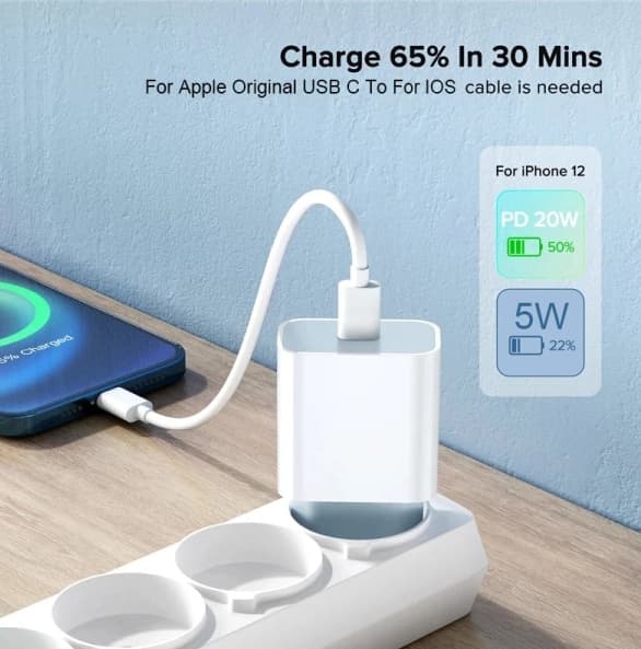 [LCS] 2 st 20W snabba iPhone-laddare med 2 st 2m USB-kablar 1