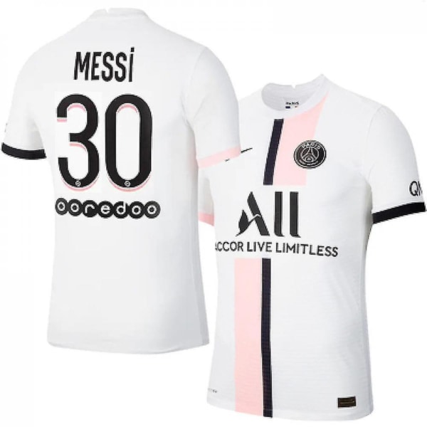 21-22 Paris Saint-germain tröja Messi nr 30 Borta Kortärmad fransk fotbollströja S