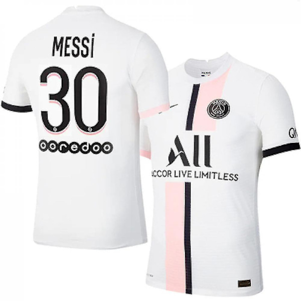 21-22 Paris Saint-germain Tröja Messi Nr 30 Bortatröja Kortärmad Fransk Fotbollströja M