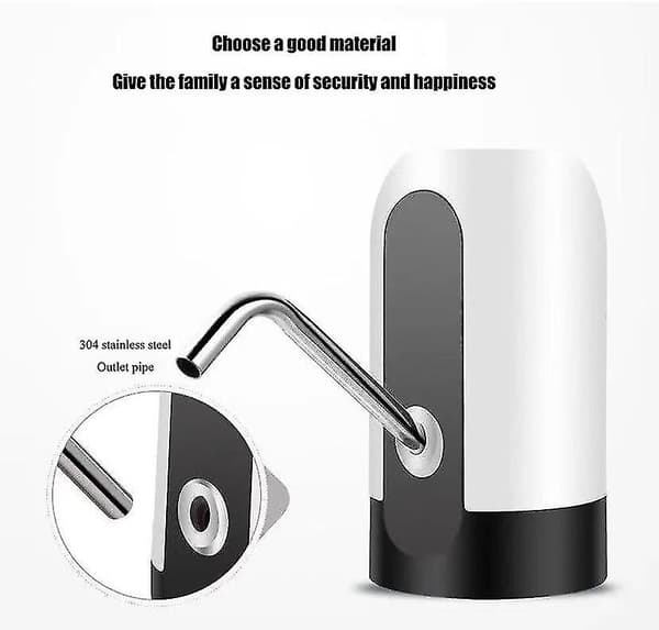 Vattenflaskpump Adaptrar Olika Kaliber Vattendunk USB Uppladdningsbar black