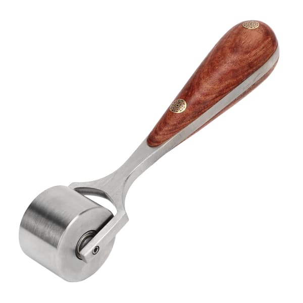 [LCS] Leather Press Edge Roller Stainless Steel Leather Roller with Wooden Handle Hand DIY Leather Tool