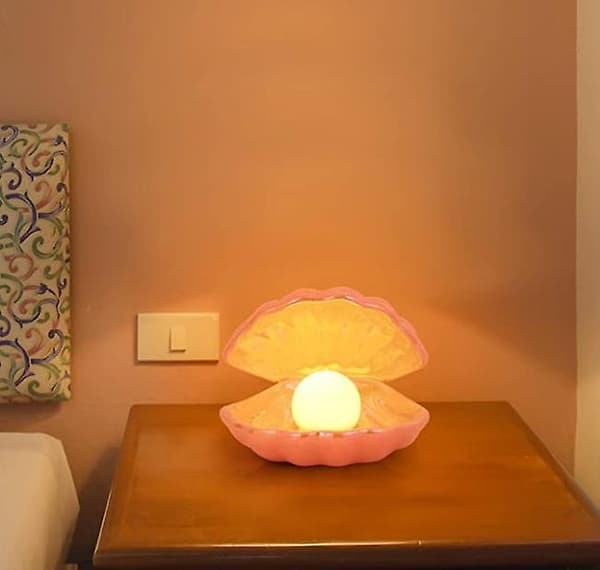 [LCS]Skal Perle Lys LED Accent Lampe Bærbar Natlampe pink