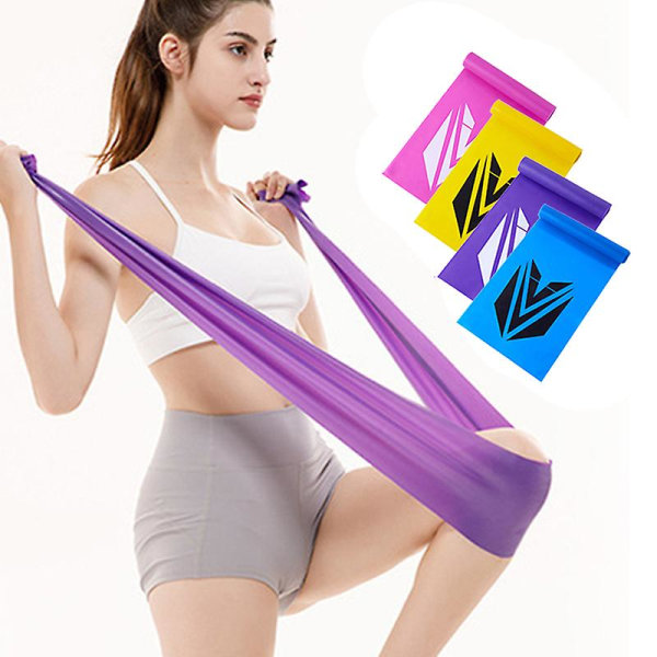 Yoga Fitness Motståndsband Elastiskt Stretch Spänningsdragrep Yellow 18LB