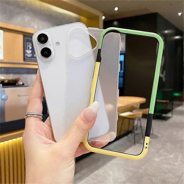 [LCS] Kompatibel med iPhone 16-deksel Avtakbart 2-i-1 TPU+PC Klart telefondeksel Black
