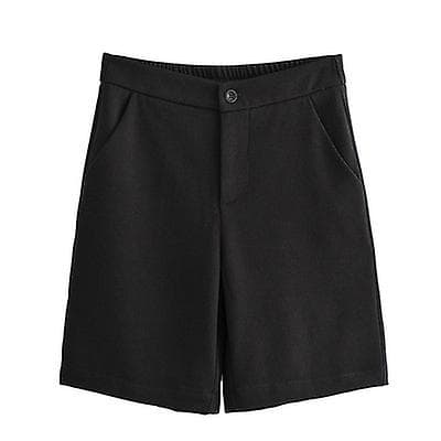 Elastiske bukser med høyt liv, smal passform og rette ben, lengde til rett over kneet black XL