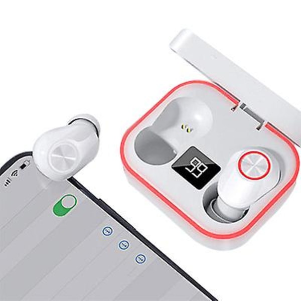 TWS Trådlösa Bluetooth Hörlurar Headset In-Ear För iPhone Samsung white