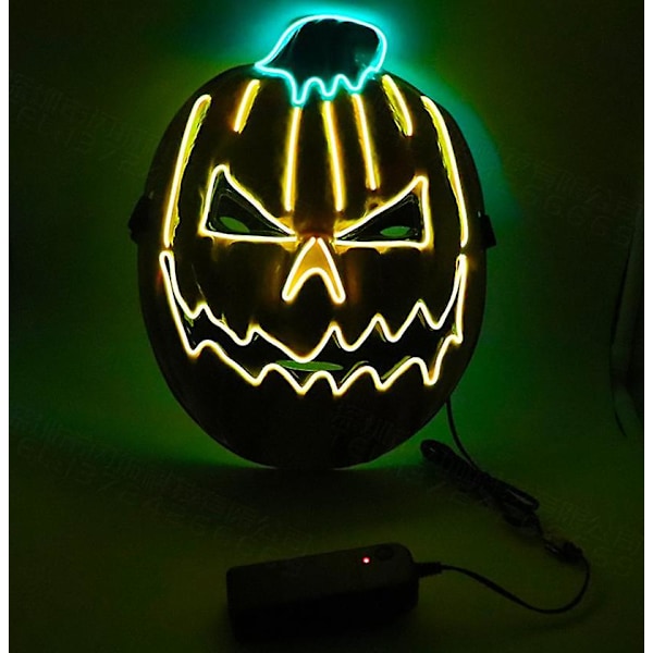 Halloween Mask Lyser Upp, Hacker Purge Mask, Läskig Led Mask