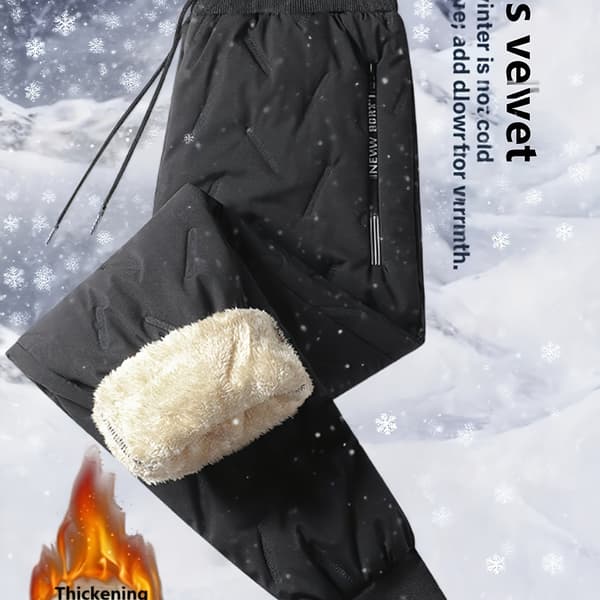 Nye efterårs- og vinterbukser til kvinder til sport og fritid, med tykt fleecefor for varme og beskyttelse mod kulde, Sort Black S