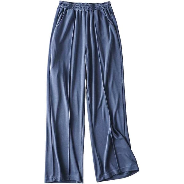 [LCS] Elastiske, pustende Cupro-bukser med høy midje dark blue M