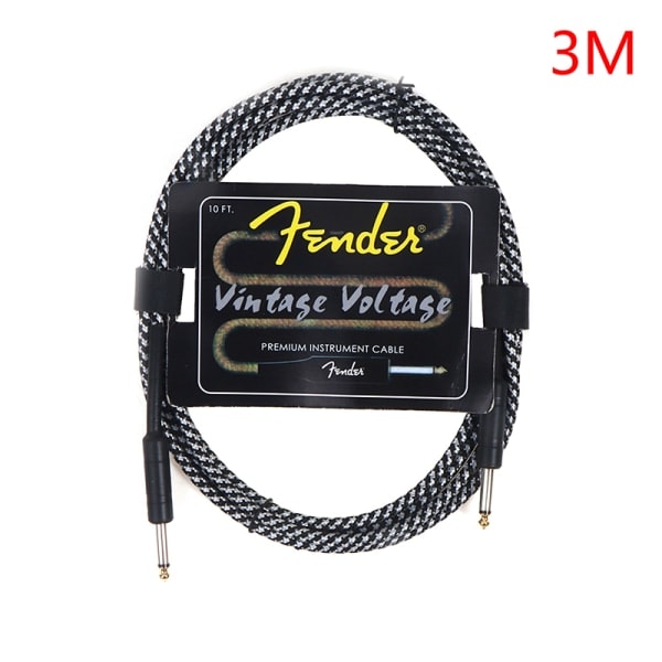 [LCS]Fender Guitar Kabel Ledning Bas Elektrisk Boks o Kabel Støj Sort 3m