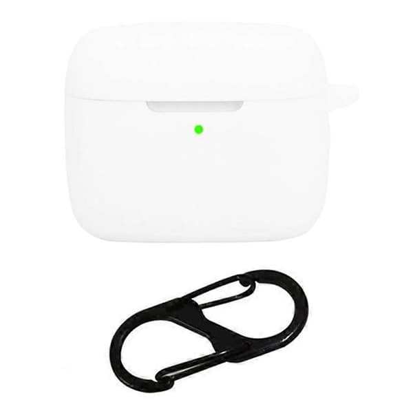 Kompatibelt silikonfodral för Edifier NeoDots med anti-förlorad spänne Bluetooth-hörlurar skyddshylsa White
