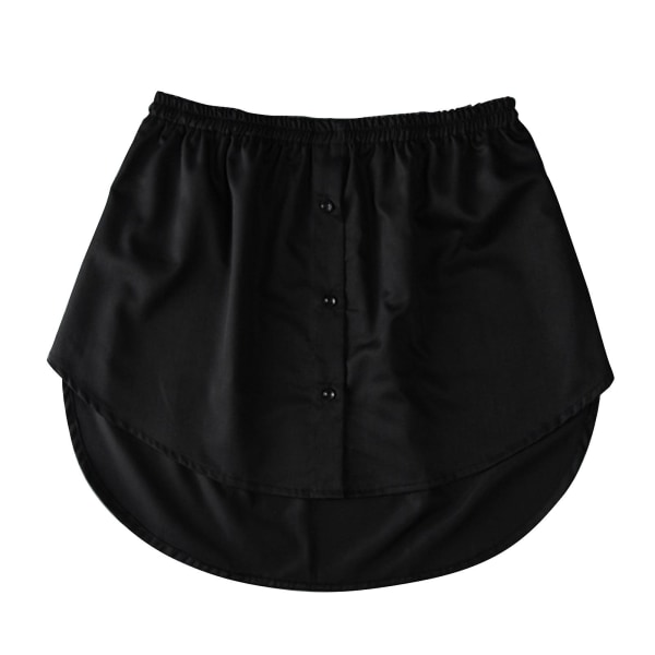 Mini Skjørt Skjorte Forlengere Justerbar Lagdeling Falsk Topp Nedre Kant Sett Black Button L