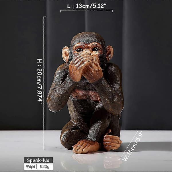 [LCS] Kloke aper statue Hør-Hør, Se-Se, Tal-Tal abstrakt kunst aper skulptur