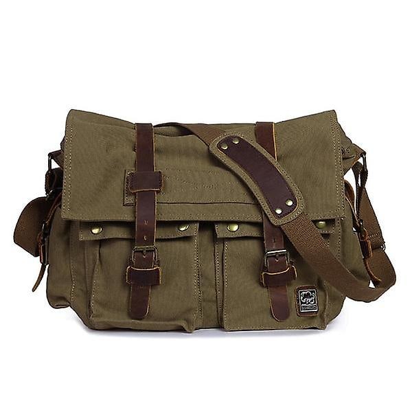 Fashionabla Canvasväska för Män Utomhus Casual Förvaringsväska Messenger Bag Canvas Axelväskor (grön)