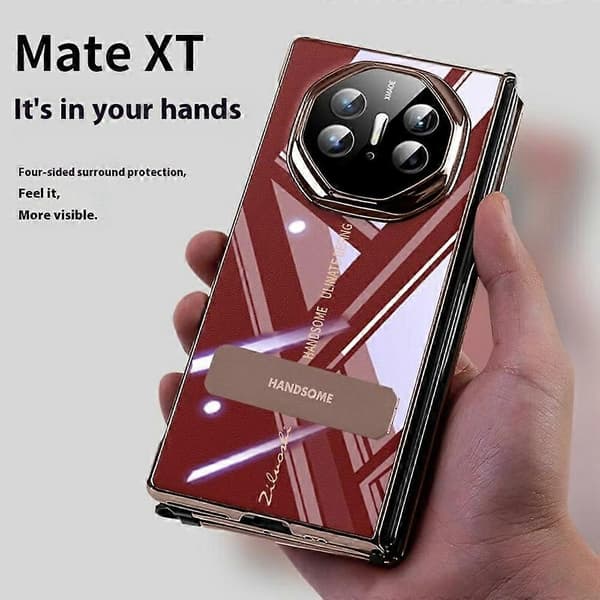 [LCS] För Huawei Mate XT Ultimate Fodral Stöd Electroplating Ram Klar PC Telefon Baksida Silver