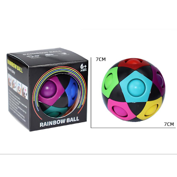 Magisk Regnbågsboll Fidgetboll, Ny Version Pusselboll Magisk Boll Speed Cube 3D Pussel Fidget Leksak för Vuxna & Barn