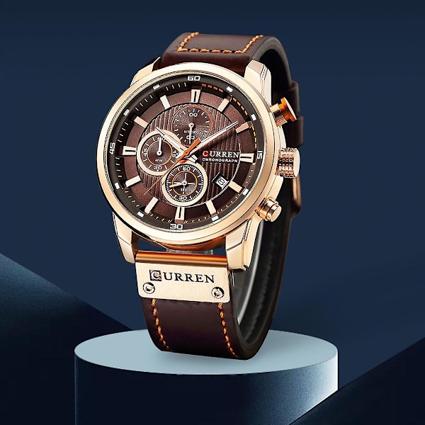 CURREN 8291 Casual Stil Multifunktionell Kvarts Klocka Datumvisning