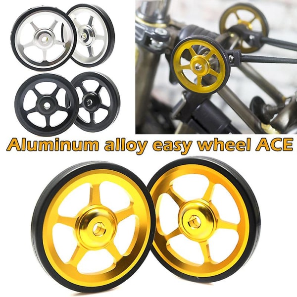 2 st Aluminiumlegeringsfälgar Modifieringssatser Enkelt hjul för Brompton Gold