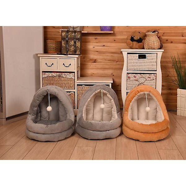 Kattbäddkollektion - Mjuk Inomhus Sluten Täckt Tält/Hus för Katter grey S