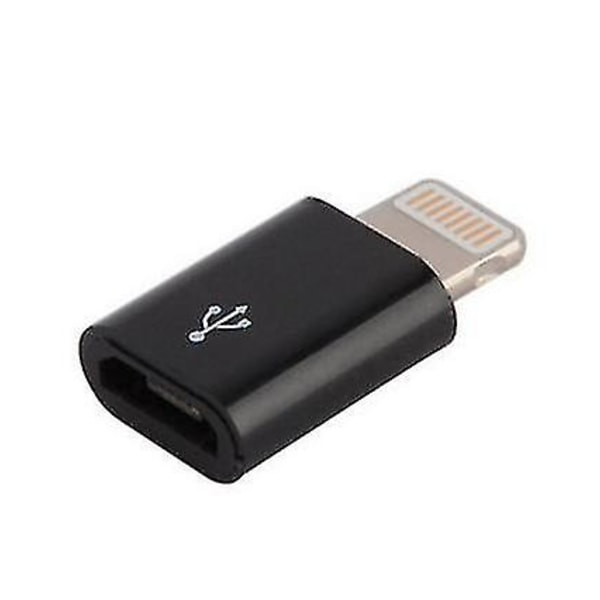 Micro-USB - Apple Lightning -sovitin - Musta