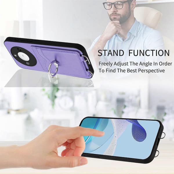 R20 Ringkorthållare Mobilskal Purple For Honor X60 / X9c Smart