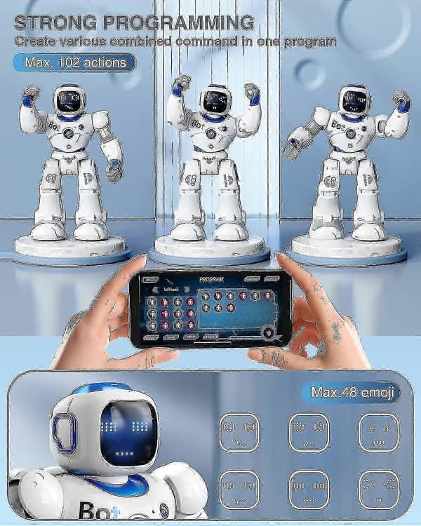 Smart robot for barn: Interaktiv stemme- og appstyrt robot, gave til gutter og jenter i alderen 4-9 år