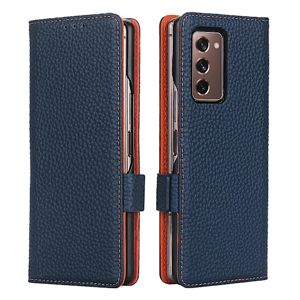 Läderfodral för Samsung Galaxy Z Fold2 5g Blue