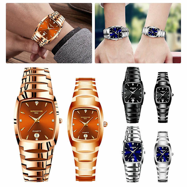 Herre Dame Quartz Analog Digital Vandtæt Ur Black Men-40MM