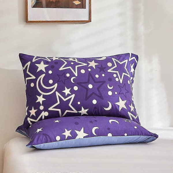 Galaxy Selvlysende Dynetrekksett for Barn Stjerneklar Nattsengesett 140x210cm