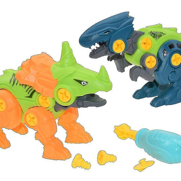 Børne Dinosaur Legetøj Med Skruetrækker - Dinosaur Byggelegetøj Sæt (Raptor)