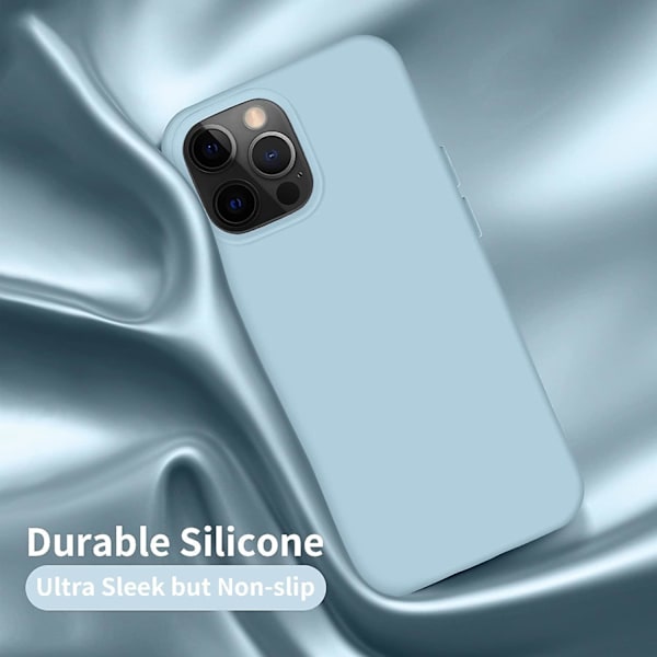 Etui til iPhone 13 Pro, himmelblå myk flytende silikonetui for 6 Sky