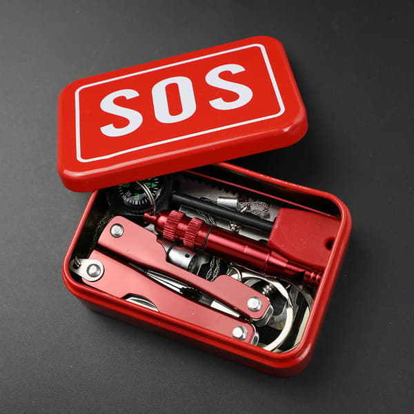 [LCS]Outdoor equipment wilderness survival tool set emergency kit SOS life-saving box survival kit