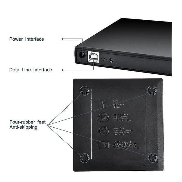 [LCS]Usb 2.0 ulkoinen CD/DVD-soitin (musta)
