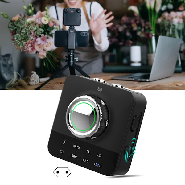 LDAC Bluetooth-yhteensopiva 5.0 -audiovastaanotin mikrofonilla RCA3.5mmAux 3D-stereo musiikki aptX langaton adapteri TV:lle, autokaiuttimelle AU 0.19