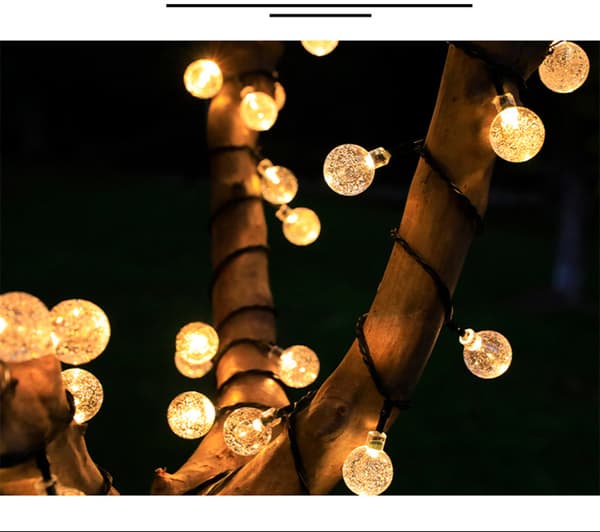 [LCS] 5-meter light string with 20 LED lights, solar-powered decorative string lights, string lights for home, garden, patio, and outdoor decoration