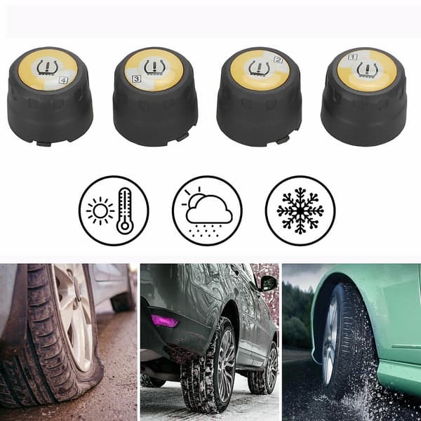 [LCS]Bil Tpms Bluetooth Dekktrykkovervåkingssystem 4 Ekstern Sensor Android Ios