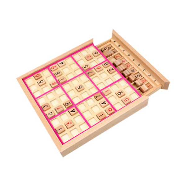 Sudoku-leke i tre med ni ruter, Logisk tenketrening for barn, Puslespillbrett pink