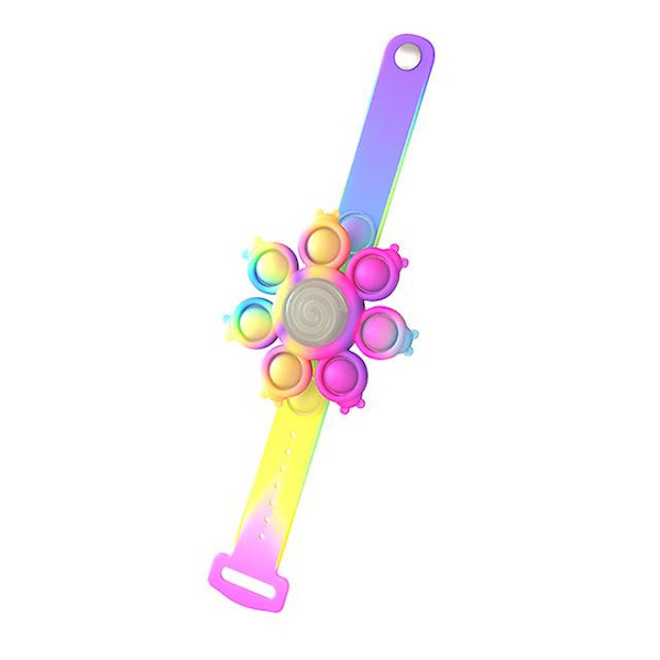 Blæksprutte Spinnende Popping Fidget Spinner Legetøj Anti Stress Armbånd Lys Børn Purple and yellow color