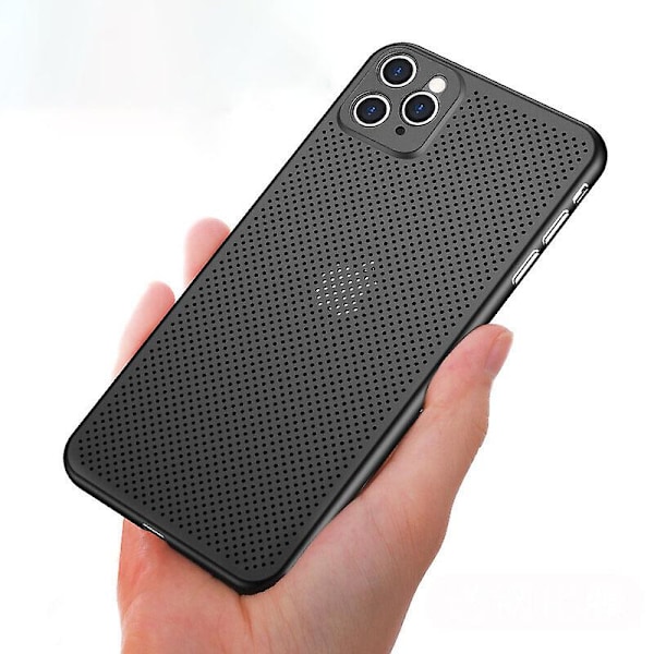 Etui Kompatibelt med Iphone 11 12 Pro Max Med Gittervarmeafledning Black iPhone 11 Pro Max