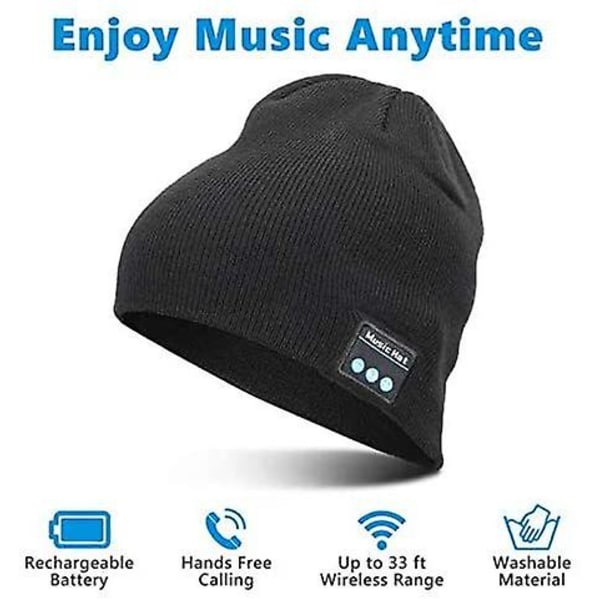 Bluetooth Beanie V5.0 Bluetooth Hat Trådlös Bluetooth Stickad Cap