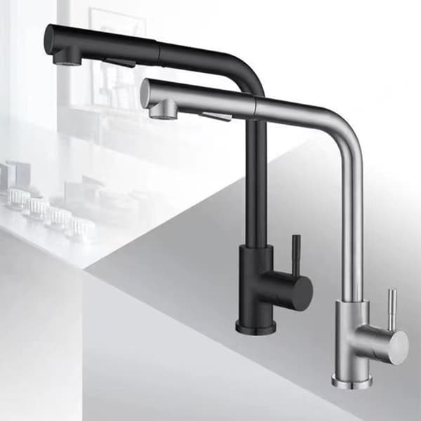 [LCS] Black pull-out kitchen faucet, kitchen faucet with shower, Ki