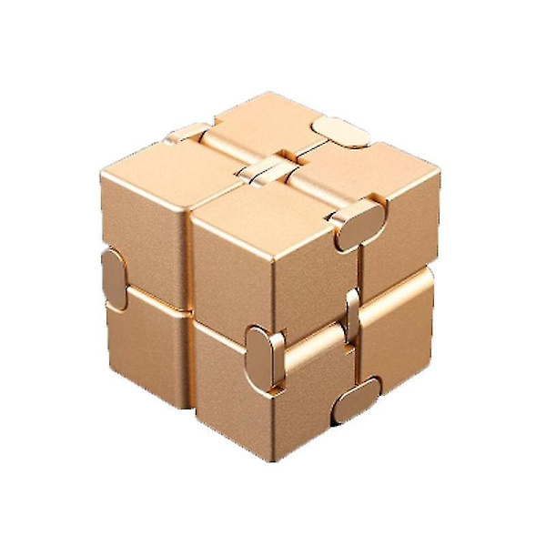 Stressreducerande Infinity Cube Portabel Dekompressionsleksak gold