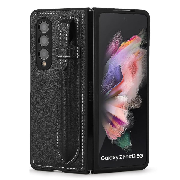 Phone case för Galaxy Fold 3 5g Med S-pennhållare Black
