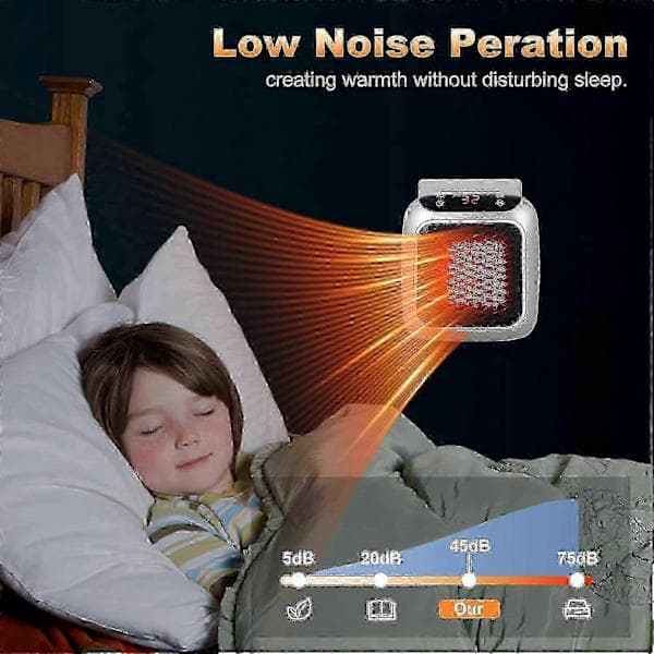 [LCS] Portable Heater 800W Ceramic Plug-in Electric Heater with Remote Control 12H Timer LED Display Walkbee 7827B